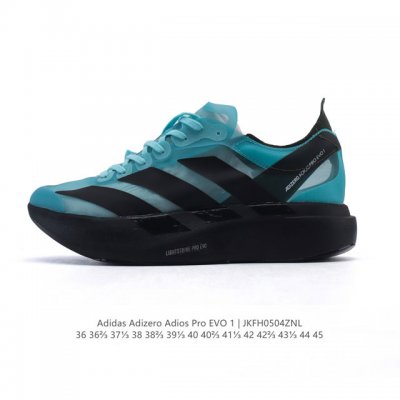 公司级 阿迪达斯 Adidas Adizero Adios Pro Evo 1 舒适百搭 网布防滑 低帮 碳板跑步鞋 男女同款厚底增高老爹鞋 史上最轻 竞速跑鞋