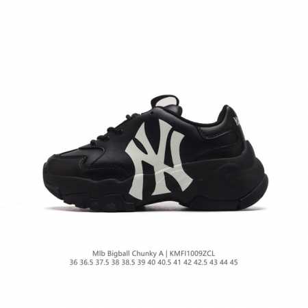 韩国mlb 男女复古老爹 Mlb Bigball Chunky A 复古印花 男女厚底增高纽约洋基队老爹运动休闲鞋 ，Mlb他们家老爹鞋一直都是深受大家喜爱的， - 点击图像关闭