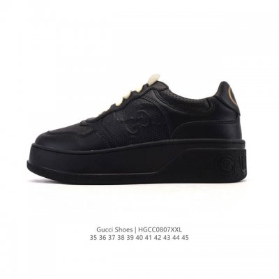 公司级 Gucci 25新款板鞋男女运动鞋德训鞋春季轻便系带透气情侣鞋休闲软底小白鞋透气孔皮革休闲德训 低帮 时尚板鞋，德训鞋的版型大家都知道 是非常显脚瘦的！
