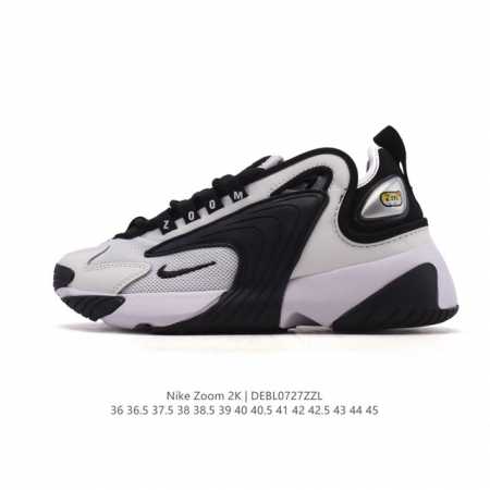 耐克 Nike Zoom 2K 复古跑鞋复古百搭老爹慢跑鞋厚底增高男女鞋 ，包子鞋的外形设计颇具复古气质。整体由皮革与网布混合打造，并在鞋身中部覆盖巨大的塑料点 - 点击图像关闭