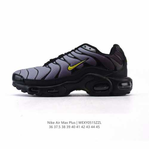 nike 耐克 男女子休闲鞋气垫缓震跑步鞋 Air Max Plus 运动鞋 造型超讨喜！鞋面以帆布和织物材质包裹，保证了轻薄透气，更适合夏季穿着。鞋侧 鱼骨