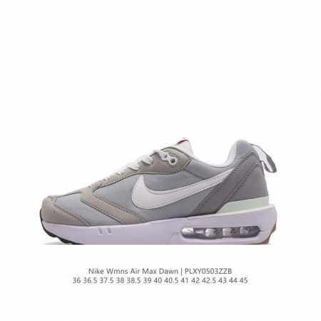 耐克 Nike Air Max Dawn 黎明系列 低帮气垫百搭休闲运动慢跑鞋，从配色上彰显出浓厚的复古气质。最大的亮点当属鞋型设计上加入结构元素，汲取1984 - 点击图像关闭