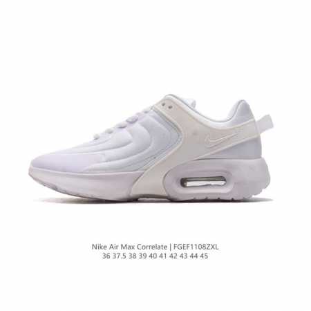 耐克 NIKE Air Max Correlate 男女子气垫缓震耐磨运动鞋时尚潮流休闲透气跑步鞋 选用网眼鞋面，脚感舒适透气。鞋舌、鞋侧及后跟处饰有品牌标识， - 点击图像关闭