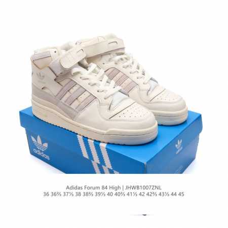 公司级 阿迪达斯 Adidas Forum 84 High 高帮 魔术贴 百搭潮流休闲运动板鞋 以复古篮球鞋的外形为基础，采用皮革拼接，简约百搭，更加贴合舒适。 - 点击图像关闭