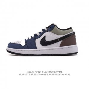 真标 耐克 乔丹Air Jordan 1 Low Aj1 乔1 乔丹1代Aj1 低帮复古文化休闲运动篮球鞋。从1985 年面世的元年款汲取设计灵感，采用简洁大方