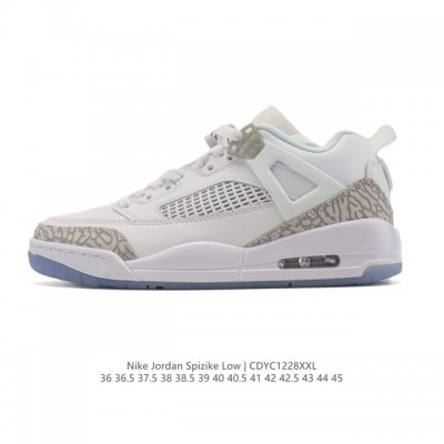 公司级 耐克 Nike Jordan Spizike Low 经典爆裂纹复古运动篮球鞋！全新低帮造型吸睛！整双鞋在融合了 Air Jordan 经典鞋款中的标志