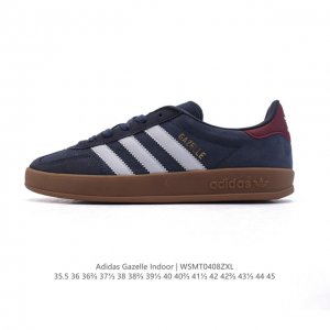 阿迪达斯 Adidas Originals Gazelle Indoor复古三叶草防滑透明橡胶板鞋经典运动鞋。这款经典鞋,忠于原版设计,缀撞色三条纹和鞋跟饰片。