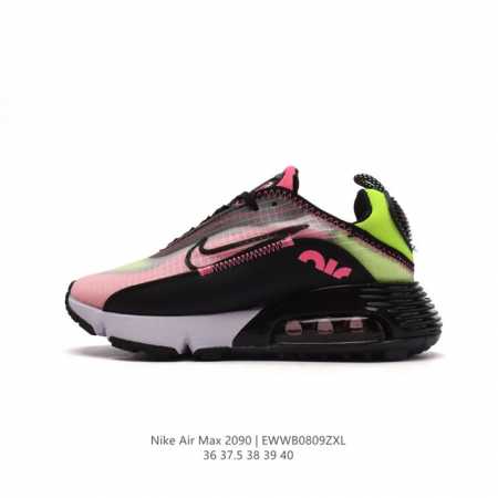 nike 耐克 采用轻质透气纤维革及牛津布面料鞋面材质，打造独立可视气窗气垫缓震全新耐克nike Air Max 2090 White Black Red De - 点击图像关闭
