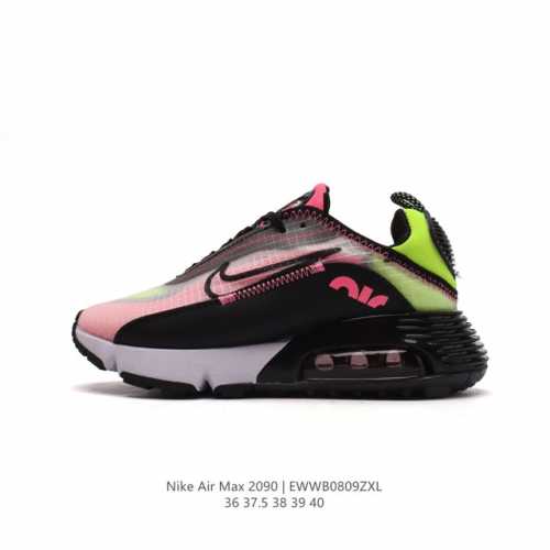 nike 耐克 采用轻质透气纤维革及牛津布面料鞋面材质，打造独立可视气窗气垫缓震全新耐克nike Air Max 2090 White Black Red De