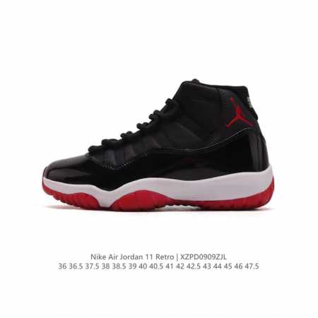 公司级 耐克乔丹11代 Nike Air Jordan 11 Retro 复刻男士运动鞋 Aj11代经典设计，深受球员与球迷喜爱。Jordan 乔丹 采用漆皮牛 - 点击图像关闭