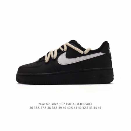 公司级 新款 Af1耐克 Nike Air Force 1 ‘07 Low 空军一号 解构绑带 双鞋带 气垫厚底增高百搭运动板鞋 原楦头原纸板 打造纯正空军版型 - 点击图像关闭