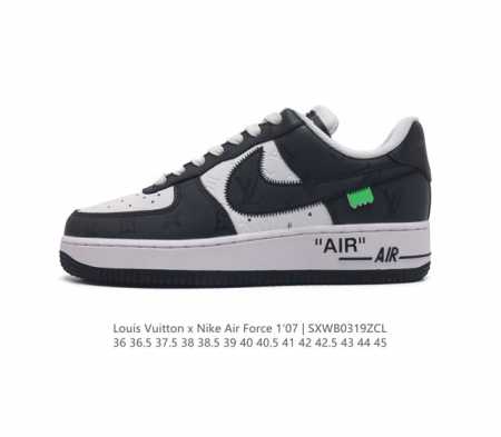 特价 Louis Vuitton X Nike Air Force 1 Low 路易威登联名 耐克 空军一号 Af1 低帮百搭休闲厚底增高运动板鞋 柔软 弹性十 - 点击图像关闭