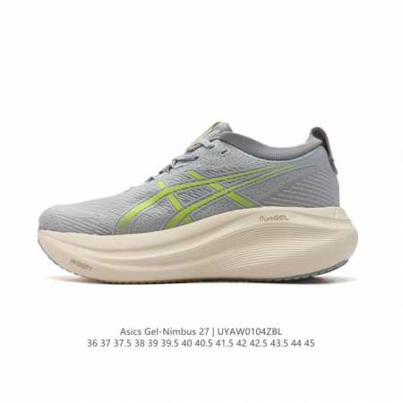 新品 Asics亚瑟士升级gel-Nimbus 27男女同款跑鞋透气缓震回弹跑鞋n27跑步鞋该鞋款专为提高跑者舒适度和运动表现而设计，搭载了新型鞋面材料和更强的 - 点击图像关闭
