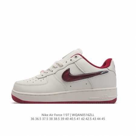耐克 Nike Air Force 1 '07 Low 空军一号含气垫 低帮百搭厚底增高休闲运动板鞋。柔软、弹性十足的缓震性能和出色的中底设计，横跨复古与现代的 - 点击图像关闭