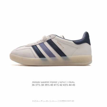 真标 阿迪达斯 Adidas Originals Gazelle Indoor复古三叶草防滑透明橡胶板鞋经典运动鞋。这款经典鞋,忠于原版设计,缀撞色三条纹和鞋跟 - 点击图像关闭