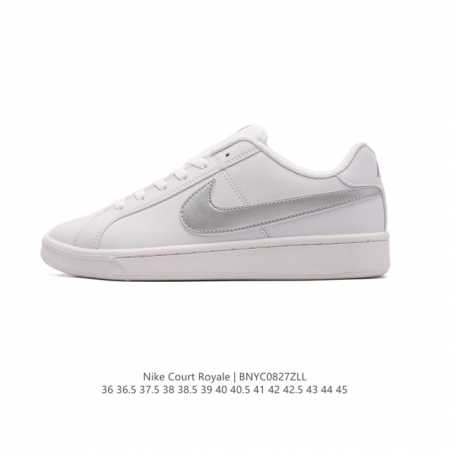耐克 Nike 男女鞋秋季court Royale Ac运动鞋休闲鞋板鞋 百搭小白鞋，焕新演绎元年款设计，塑就复古网球风范。鞋款承袭简洁线条、经典系带系统和醒目 - 点击图像关闭