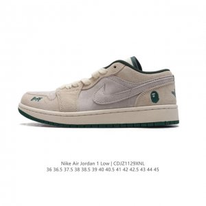 公司级 真标 耐克bape X Nike Air Jordan 1 Low Military Blue Aj1乔1 低帮篮球鞋 Aj1 乔丹1代 Aj1 乔1复