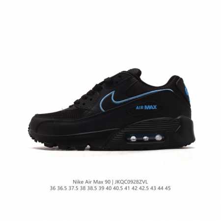 耐克 Nike Air Max 90 Essential 运动鞋气垫缓震跑步鞋，秉承该系列非凡缓震性能，缔造出众舒适穿着感与高级牛剖层革、人造革与织物组合鞋面， - 点击图像关闭