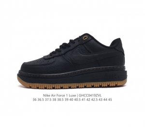 采用纤维荔枝纹牛培皮革鞋面材质 绝对的秋冬神器，全新耐克nike Air Force 1 Low Luxe 耐克 空军一号 Af1 改良防滑厚底低帮百搭休闲运动