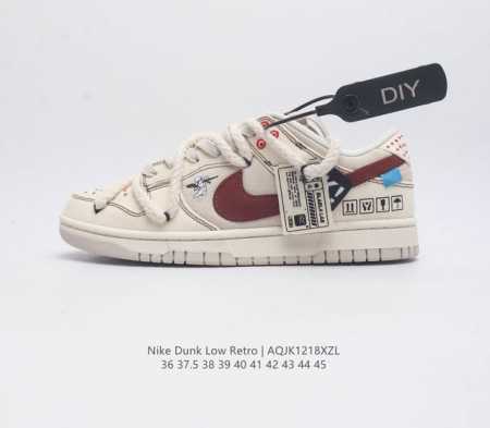 公司级nike Dunk Low 天使 刺子绣 灰棕红 此款灵感来源于丘比特天使 寓意深刻 浪漫十足 鞋身整体使用了手绘图案处理 将原创欧式图案融入鞋中 整体配 - 点击图像关闭