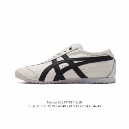 Asics 亚瑟士 男女鞋真标半码制 日产经典老牌-鬼塚虎 Onitsuka Tiger Mexico 66经典墨西哥系列复古经典百搭板鞋休闲运动鞋慢跑鞋。采用 - 点击图像关闭