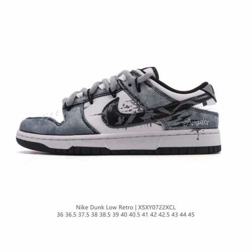 公司级 耐克 Nike Dunk Low Retro 运动鞋复古板鞋2025年新款 男女鞋 解构绑带 双鞋带，作为 80 年代经典篮球鞋款，起初专为硬木球场打造