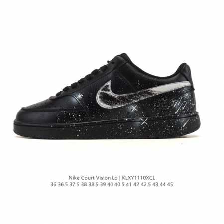耐克Nike Court Vision Low 校园风低帮复古篮球板鞋运动鞋。延续80年代复古篮球鞋，添加学院风细节。皮革组合鞋面，利落风格，重现复古篮球风范。 - 点击图像关闭