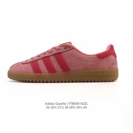 阿迪达斯 Adidas 三叶草Gazelle系列休闲鞋男女经典运动鞋，鞋身特殊的猪八皮革材质和简单百搭的特点，让 Gazelle 一直活跃在街头。T字鞋头、压模 - 点击图像关闭