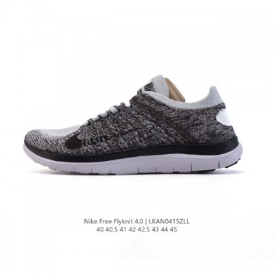 耐克Nike Free Flyknit 赤足4.0 轻跑鞋男士运动鞋 缓震性能胜过 3.0，轻薄特性胜过 5.0，Nike Free 4.0 Flyknit 男