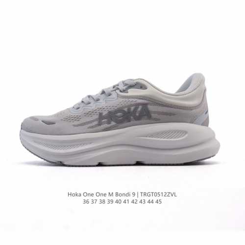 公司级 Hoka畅行无阻 Hoka One One Bondi 9 舒适百搭耐磨轻便 低帮跑步鞋 男女款。Bondi 9 最显著的变化在于其鞋底单元，原本扎实可