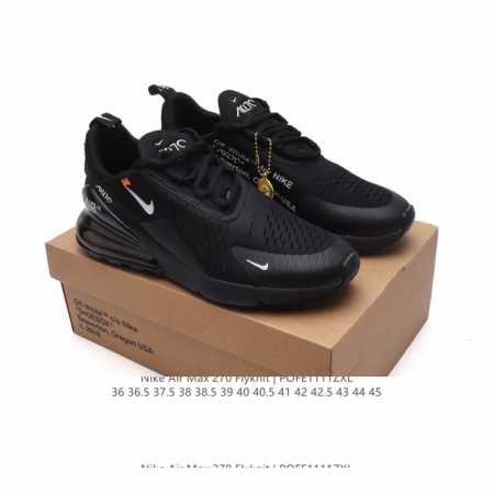 公司级 耐克 NIKE AIR MAX 270 FLYKNIT 混合科技 透气后掌半气垫慢跑鞋 气垫跑步鞋 其后跟采用 Nike 大型 Air 气垫，加上具有非 - 点击图像关闭