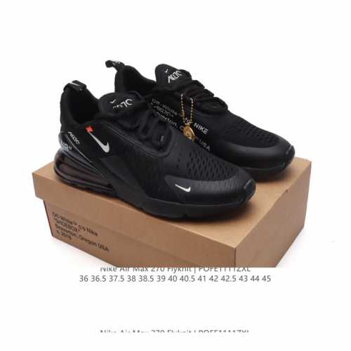 公司级 耐克 NIKE AIR MAX 270 FLYKNIT 混合科技 透气后掌半气垫慢跑鞋 气垫跑步鞋 其后跟采用 Nike 大型 Air 气垫，加上具有非