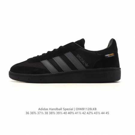 阿迪达斯 Adidas Handball Spezial 低帮三叶草学院风复古休闲板鞋 德训鞋 橡胶底柔软皮革拼接经典运动鞋板鞋。圆头、缝合拼接设计、正面绑带、 - 点击图像关闭