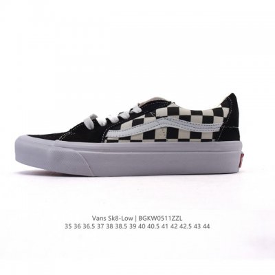 万斯 Vans Sk8-Low 经典款 小红书爆款棋盘格 低帮休闲帆布拼接硫化板鞋 工艺：硫化1:1 重量1:1、真标、原钢印、材质标、鞋型标、合格证 尺码：3