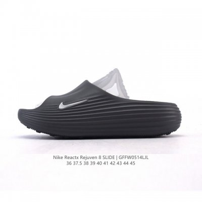 新品 耐克 Nike Reactx Rejuven8 Slide 沙滩拖鞋 露趾拖鞋 一体成型 一脚蹬 厚底增高休闲柔软回弹耐磨踩屎感透气凉拖鞋 25夏季新款轻