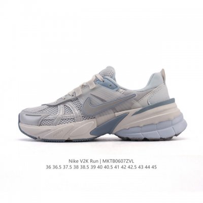 Nike 耐克 V2K Run 减震防滑 复古低帮运动跑步鞋 超火复古跑鞋，采用太空革组合呼吸网眼布鞋面材质，搭载正确4层组合底模，嵌入Tpu加固稳定模块,双层