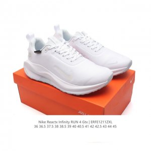 公司级 耐克 Nike Reactx Infinity Run 4瑞亚机能风疾速系列越野缓震休闲运动鞋 公路跑步鞋带气垫厚底增高运动鞋。加宽前足设计和加厚泡绵层