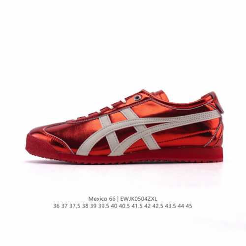 asics 亚瑟士 女鞋真标半码制 配足弓鞋垫 日产经典老牌-鬼塚虎 Onitsuka Tiger Mexico 66经典墨西哥系列复古经典百搭板鞋休闲运动鞋慢