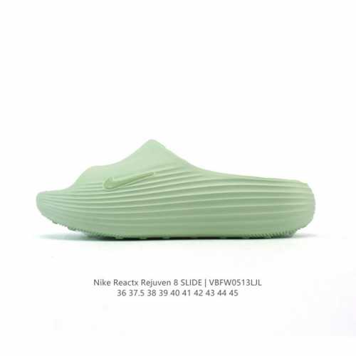 新品 耐克 Nike Reactx Rejuven8 Slide 沙滩拖鞋 露趾拖鞋 一体成型 一脚蹬 厚底增高休闲柔软回弹耐磨踩屎感透气凉拖鞋 25夏季新款轻