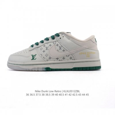 真标 耐克 Nike Dunk Low Retro 运动鞋复古板鞋 路易威登联名 作为 80 年代经典篮球鞋款，起初专为硬木球场打造，后来成为席卷街头的时尚标杆