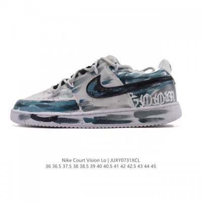 公司级 耐克 Nike 男女子运动鞋 Court Borough Low 小空军低帮板鞋 解构绑带 双鞋带。1.其皮革材质的鞋面结合网眼鞋舌，在出众外观与质感的