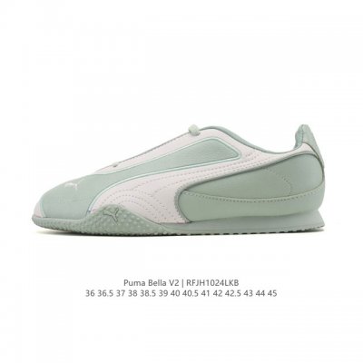 新品 Puma彪马 Bella V2 Leather 中国限定时尚百搭 舒适 德训 薄底鞋 耐磨 低帮 生活休闲鞋 新款情侣复古运动鞋男女子德训鞋休闲鞋不对称流