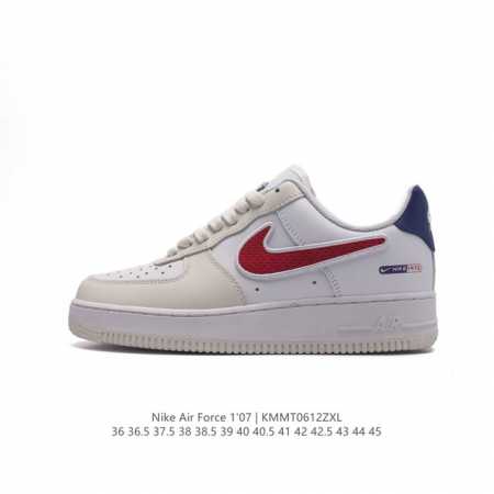 耐克 Nike Air Force 1 '07 Low 空军一号含气垫 低帮百搭厚底增高休闲运动板鞋。柔软、弹性十足的缓震性能和出色的中底设计，横跨复古与现代的 - 点击图像关闭