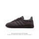 阿迪达斯 Adidas HANDBALL SPEZIAL 低帮三叶草学院风复古休闲板鞋 德训鞋 橡胶底织物皮革拼接鞋面 经典运动鞋板鞋。圆头、缝合拼接设计、正面
