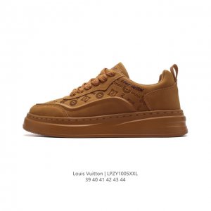 公司级 全新lv路易威登louis Vuitton Trainer Sneaker Low休闲运动文化百搭篮球板鞋 运动小白鞋厚底增高闪尾光滑牛皮平底鞋休闲鞋