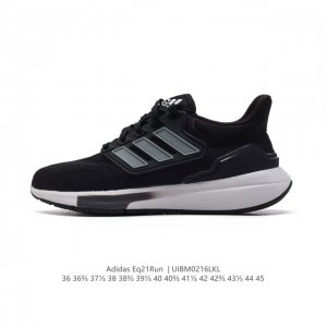 120 阿迪达斯 Adidas Eq21Run 系列街头针织网布透气时尚厚底增高运动慢跑鞋。经典复古的外观，打造街头跑鞋时尚感，后跟嵌入了Tpu，支撑锁定双脚。