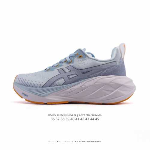 Asics 亚瑟士Novablast4男女士运动跑步鞋 厚底增高老爹鞋 缓震回弹透气耐磨跑鞋 一鞋一科技：Novablast 4，跑鞋中底同时实现厚软轻弹。主要