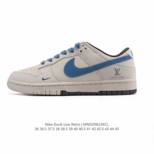 公司级 耐克 Nike Sb Dunk Low Pro 男女同款运动鞋复古板鞋 路易威登联名。采用柔软皮革鞋面，经久耐穿，塑就如元年款 Dunk 般的复古质感。