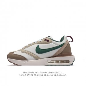 耐克 Nike Air Max Dawn 黎明系列 低帮气垫百搭休闲运动慢跑鞋，从配色上彰显出浓厚的复古气质。最大的亮点当属鞋型设计上加入结构元素，汲取1984