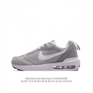 耐克 Nike Air Max Dawn 黎明系列 低帮气垫百搭休闲运动慢跑鞋，从配色上彰显出浓厚的复古气质。最大的亮点当属鞋型设计上加入结构元素，汲取1984